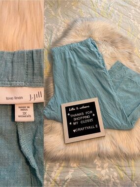 J.Jill Pure Jill Aqua Blue Linen Pants | Women’s 3X